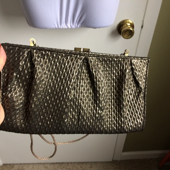 Kate Landry Gold Clutch/Crossbody - Picture 3 of 8